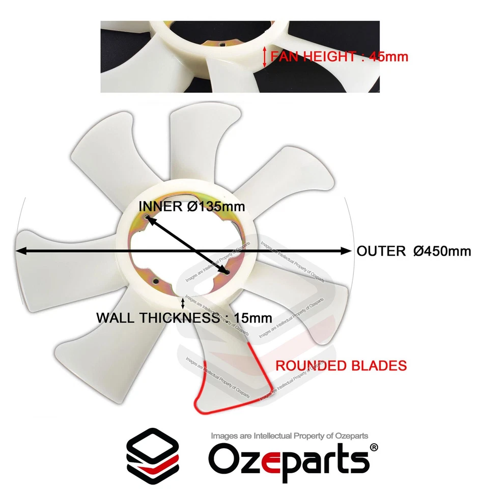 TYC Radiator Fan Blade Thermo Cooling TB42 Round For Nissan Patrol Y60 GQ 88-99 - Image 2 of 4