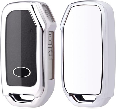 Key Fob Cover Case Fit for Ceed Cerato Forte Niro Seltos Sorento Soul -Silver