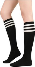 Century Star Knee High Striped Socks for Women - Long Thin Tube Sports Thigh Hig