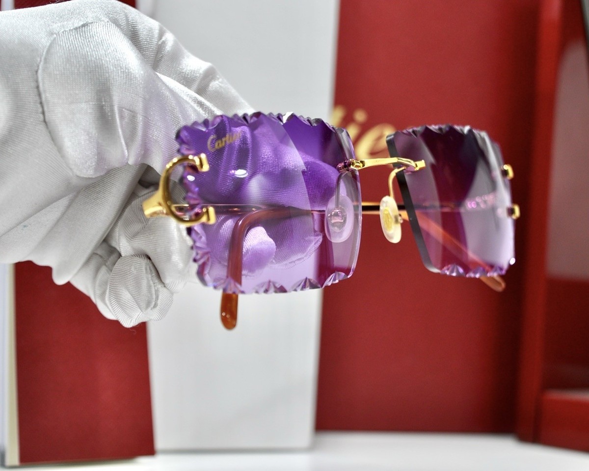 Cartier rimless sunglasses piccadilly glasses Diamond Cut decor