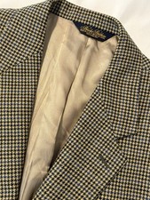Vintage Brooks Brothers Houndstooth Wool Blazer Mens 43L Suit Jacket Made USA