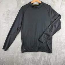 Layer 8 Men’s Baselayer Thermal Long Sleeve Top Size XL Black Stretch Activewear