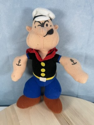 Popeye der Matrose 10 Zoll Plüschtier Kuscheltier 1992 Vintage Sammlerstück König Funktionen