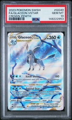Glaceon VSTAR PSA 10 GG40 English Pokemon Card 2023 Crown Zenith