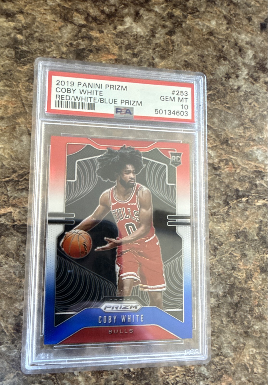 2019-20 Panini Prizm - Rookie Coby White #253 Red White & Blue Prizm (RC)