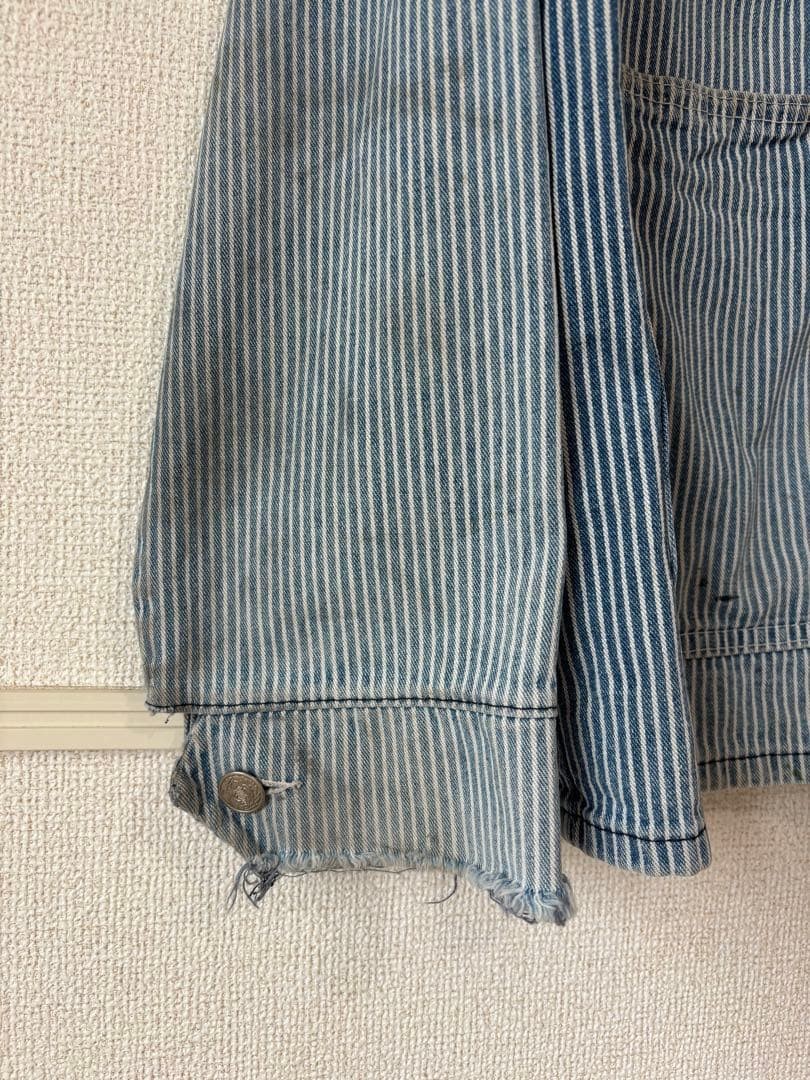 Vintage Pointer Hickory Coverall Jacket Navy Stri… - image 8