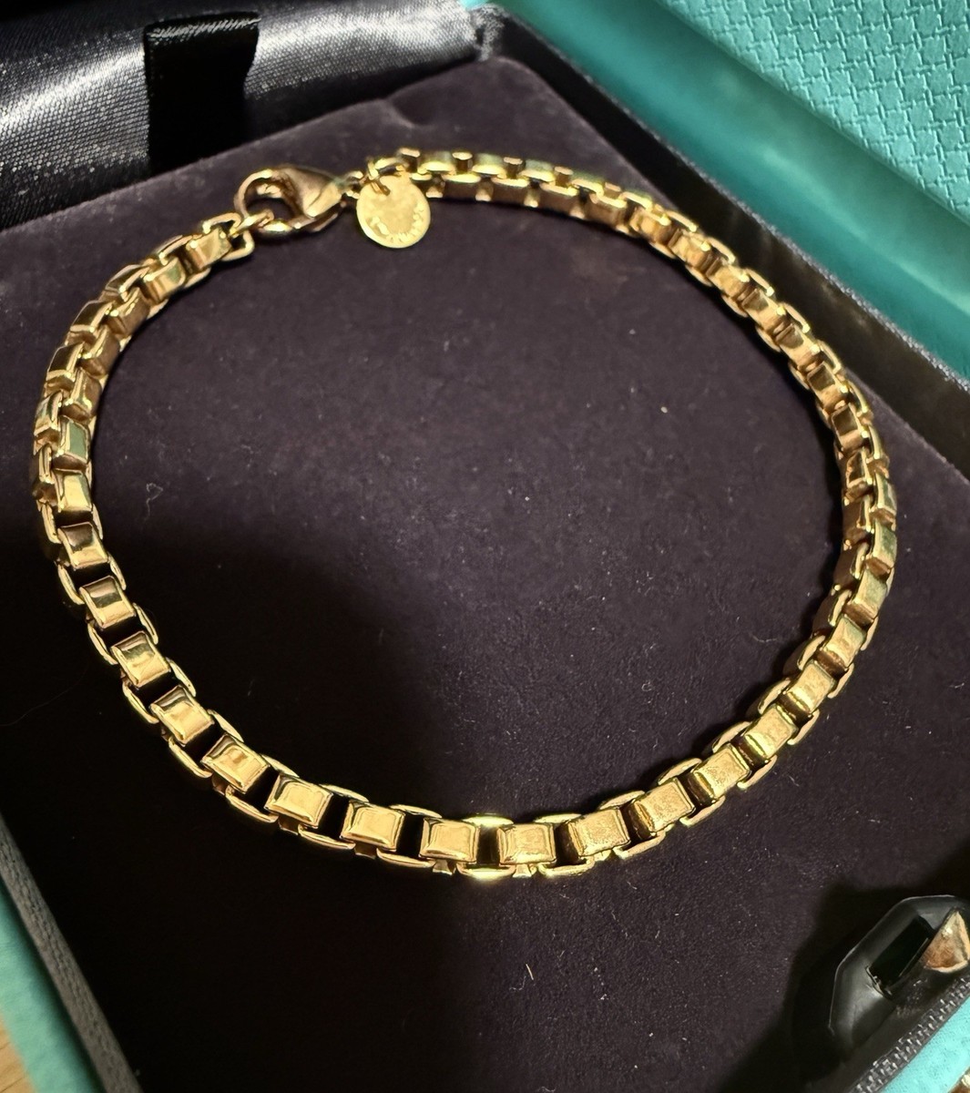 Tiffany & Co 18k Rose Gold Venetian Box Link Bracelet - Fits Up To
