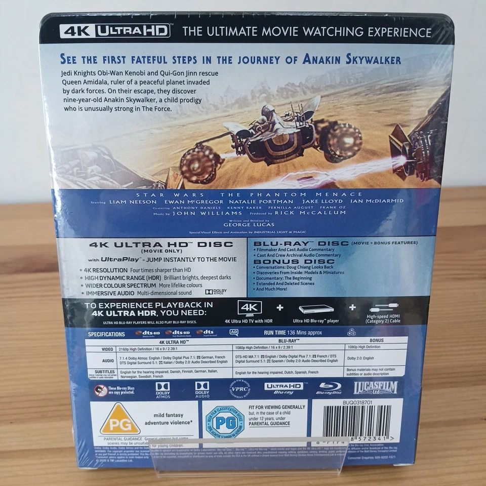 Star Wars The Phantom Menace 4K UHD Blu-Ray Steelbook Zavvi Exclusive New Sealed - Image 2 of 4