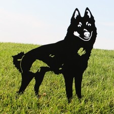 Schipperke Black Metal Dog Silhouette