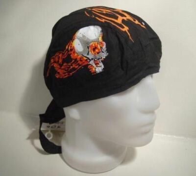 Flamming Fire Scull Headwrap Bandanna Durag #HD2562