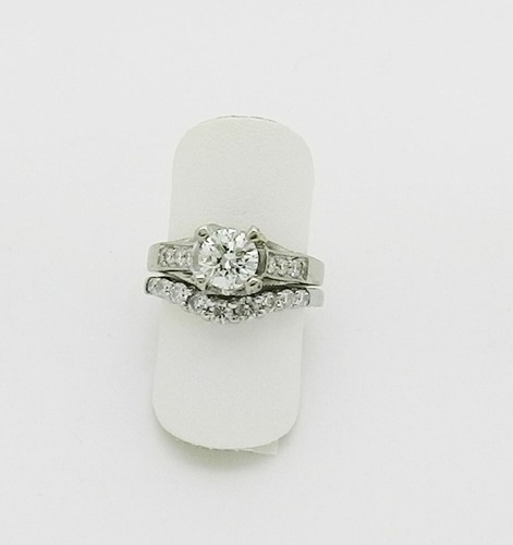 1.37 Ctw Engagement Ring 14K White Gold EGL Certificate Estate # PR14 - Picture 5 of 5