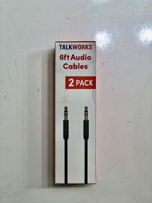 TALK WORKS Aux Cable 3.5mm Audio Cord for Car - 6ft Long Heavy-Duty Male to M...