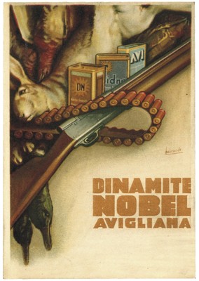 VINTAGE SCHILD ''DYNAMITE NOBEL AVIGLIANA'' Werbung, Advertising, Poster Plate 