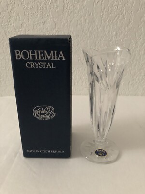 Bohemia lead Crystal Over 24% Pbo Czech Republic Vase (New In Box