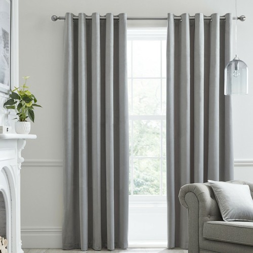 Cortinas para ojales de terciopelo de lujo Montrose Blackout. Elección de colores y tamaños - Imagen 6 de 17