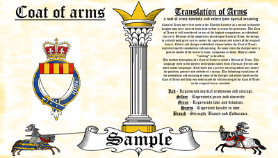 Caith-Okeith COAT OF ARMS HERALDRY BLAZONRY PRINT
