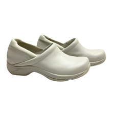 Dansko White Leather Closed Back Clogs Nurse Comfort Shoes European 38 US 7.5/8