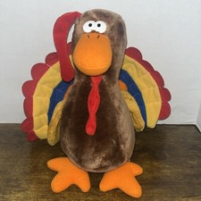 Vintage Fundamental Too 10  Thanksgiving Turkey Plush Squeaks 1987 Squeezem  s