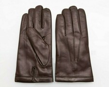 Guanti In Pelle Vintage Marroni Foderati Lana | Unisex Con Fibbia, Made In Italy - Foto 2