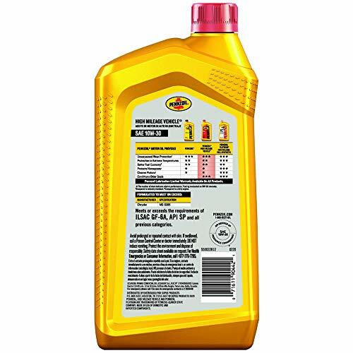 Pennzoil High Mileage Motor Oil 10W-30 – 1 Quart Pack of 6 - Picture 2 of 4