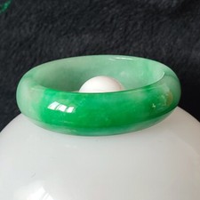 Certified Grade A Green 58mm Natural Burma Jade jadeite Wide Bangle Bracelet