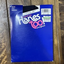 Vtg 1990 Hanes Too Pantyhose Sz EF Classic Navy Control Top Sandalfoot Style 137