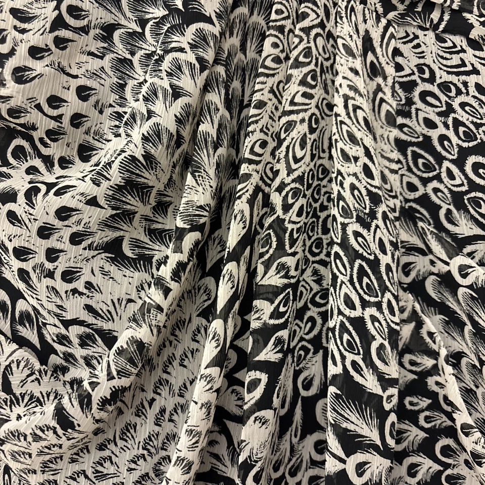 Max And Cleo One Shoulder Dress Chiffon Black And Champagne Size 8. Lined. - Image 4 of 4