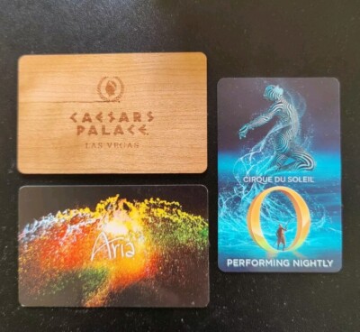 CAESARS PALACE (WOOD), ARIA, Bellagio VEGAS room key cards