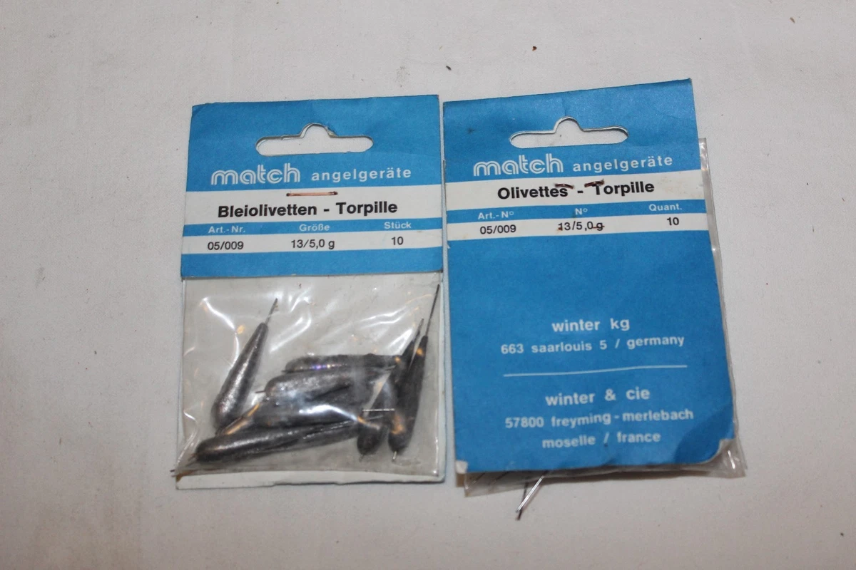 10 Plombs olive de pêche fendu 2 - 50 Gr