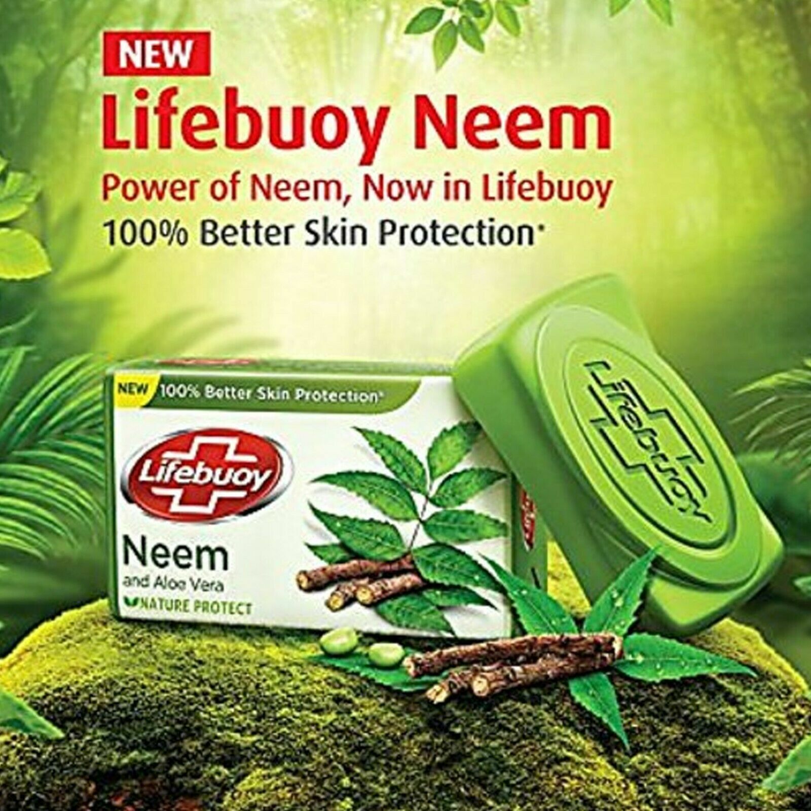 Lifebuoy Neem and Aloe Vera Soap Bar For 100 Better Skin Protection 48g