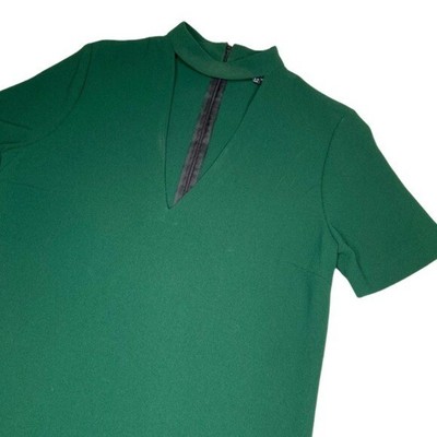 Zara Emerald Green V-neck Choker Mini Dress XS | eBay