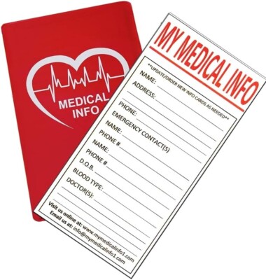 My Medical Info Emergency File of Life Personal Information for Health Responder