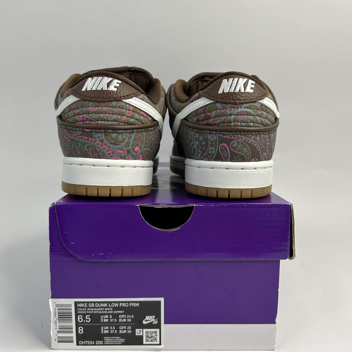 Nike SB Dunk Low Pro “Brown Paisley” Cacao Wow Summit White DH7534