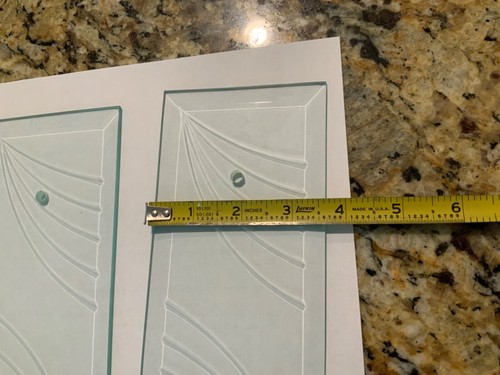 2 Rectangle Glass Chandelier Replacement Panels Fan Design 8 7/8” Beveled Deco - Picture 6 of 6