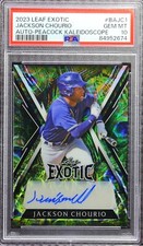 JACKSON CHOURIO  - 2023 LEAF EXOTIC AUTOGRAPH PEACOCK KALEIDOSCOPE   PSA 10