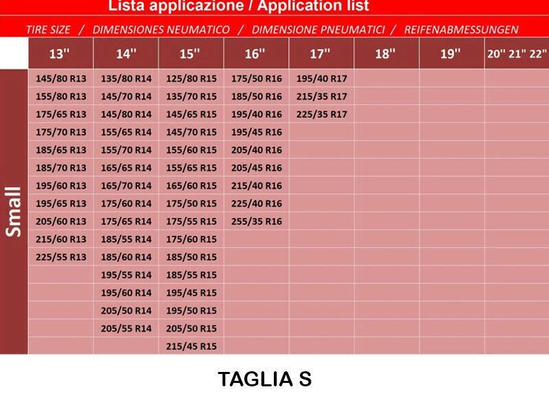 Calze da neve OMOLOGATE EN16662-1 TUTTE LE TAGLIE DISPONIBILI da 135 a 295mm - Immagine 3 di 4
