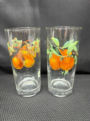 Set of 2 Designs ~ Royal Worcester ''EVESHAM'' Gold  ~ Tumblers ~ 6 1/4'' Tall