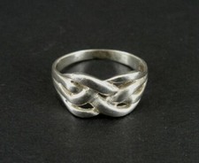 Ring Silver Double Knot design Band Sterling Silver 925 RING Size 8