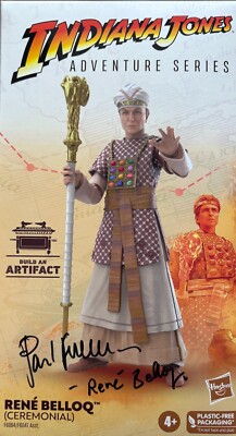 Indiana Jones Paul Freeman Autogramm Rene Belloq 6 Zoll Actionfigur - ORIGINAL Sign