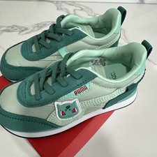 PUMA Pok mon x Rider FV Bulbasaur Kids Sneakers 10c New