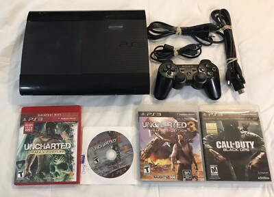 PlayStation 3 PS3 Super Slim 500GB + 4 Games Uncharted + Call of