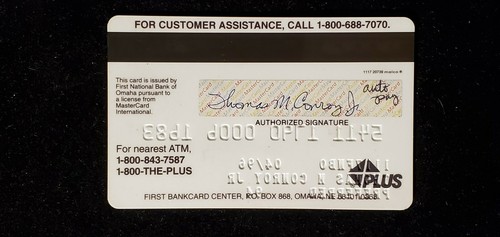 First Bankcard Platinum Edition MasterCard credit card exp 1996 ~ our ...