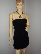 New ZIMMERMANN  "Revelation" Tiered Ruffle Strapless Lace Dress - Size 8 - BLACK