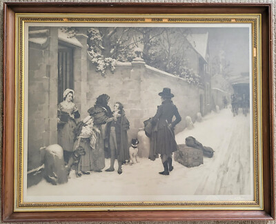 Pierre Outin The First Parting 1897 Antique Lithograph 34x28