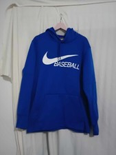 Nike Baseball Dri-Fit Pullover Hoodie Blue Size large KIB2 