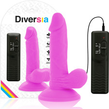 Dildo Vibratore Fallo Realistico Testicoli Unisex Morbido Telecomando 17cm Viola