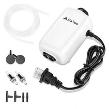 Aquarium Air Pump 3 Watt Adjustable Oxygen Pump with 2 Outlets for Fish Tank ...