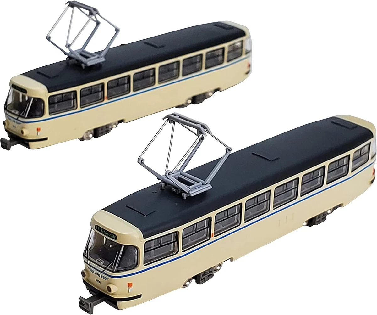 N Scale Tomytec Tatra T4D LVB Set of 2 NIB Leipzig Streetcar Tram 315728