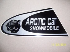 3.5"X8" (NEW Vinyl) ARCTIC CAT SNOWMOBILE with Cat Head(Copy of Vintage Sticker)