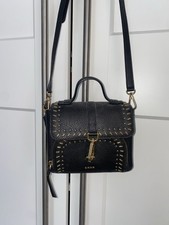 DKNY Umhängetasche Crossbody Leder schwarz g...